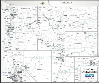 Maps Northwest States USA Region download